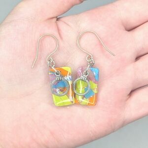 Neon Rainbow Tie-dye Earrings